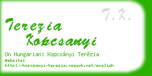 terezia kopcsanyi business card