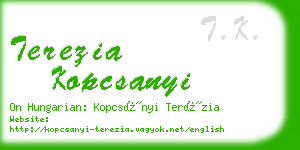 terezia kopcsanyi business card